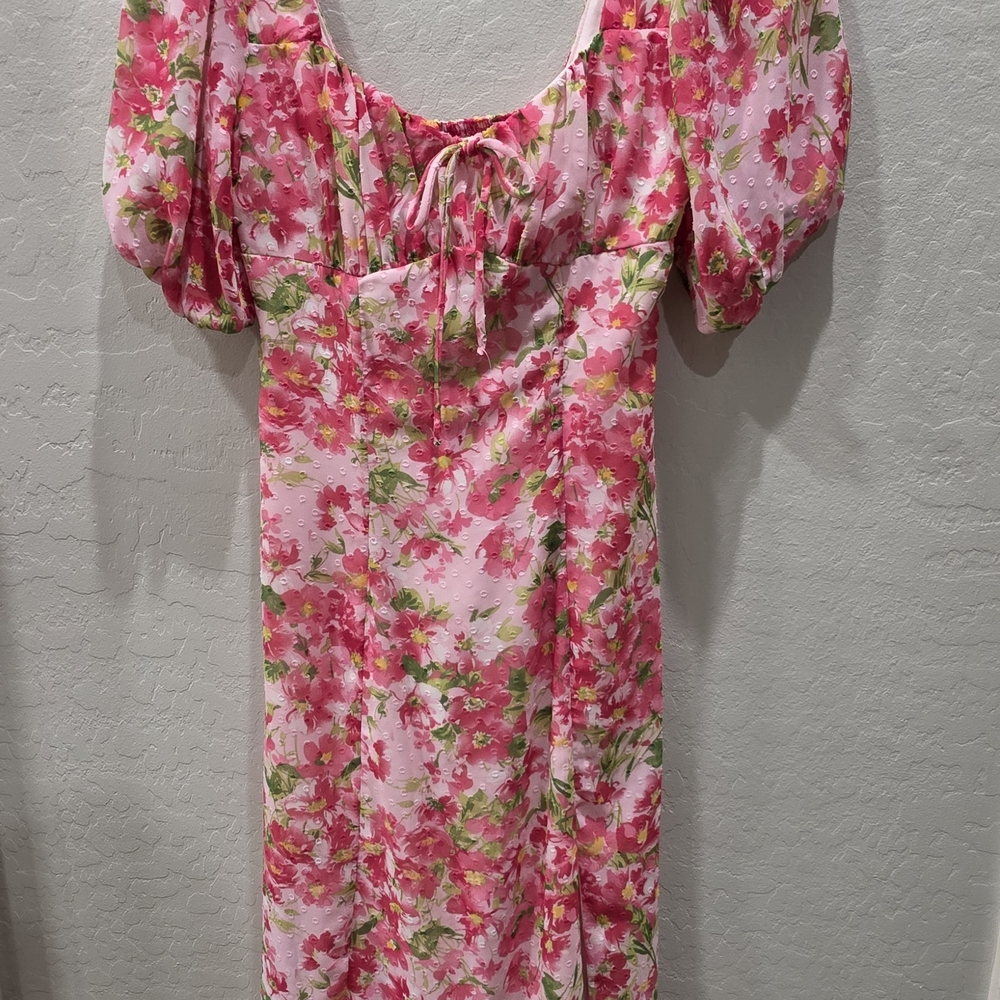 B Darlin Pink Floral Midi Dress